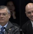 Dino e Moraes dão risada ao falar de idades e aposentadoria compulsória durante julgamento de denúncia da PGR contra Bolsonaro   Foto: Reprodução/TV Justiça
