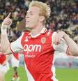  Foto: Divulgação / Monaco - Legenda: Biereth celebra o seu gol, que iniciou a virada do Monaco sobre o Nice / Jogada10
