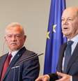 "Fundalmentalmente erradas": Scholz (dir.) criticou medidas de Trump após reunião em Berlim com o rei Abdullah 2° da Jordânia (esq.)  Foto: DW / Deutsche Welle