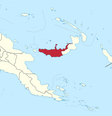 Nova Bretanha Ocidental no mapa de Papua-Nova Guiné  Foto: Wikipédia