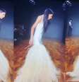 Thai de Melo pisou no vestido, fez 'carão' e ofuscou os modelos profissionais  Foto: Reprodução