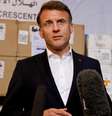 O presidente francês Emmanuel Macron, durante sua visita a Al-Arish, no Egito, em 8 de abril de 2025.  Foto: © Reuters/Ludovic Marin / RFI