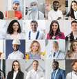 Imagem mostra montagem com diversas fotos de trabalhadores das mais diferentes profissões.  Foto: Freepik