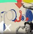 Ilustração de mulher tampando os ouvidos com montagem colorida com helicóptero e partes de objetos  Foto: BBC News Brasil