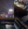 Balsas colidem na travessia entre Santos e Guarujá  Foto: Reprodução/Instagram/Viver em Santos e Região