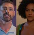 Cauã Reymond (César) e Bella Campos (Maria de Fátima) protagonizam um atrito que empolga as redes sociais  Foto: Reproduções