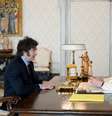 Milei teve encontro com o papa Francisco em fevereiro de 2024  Foto: Vatican News