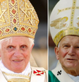 Da esquerda para a direita: papa Bento XVI e o papa João Paulo II  Foto: Montagem/Getty Images