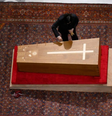 Caixão do papa Francisco é fechado no Vaticano  Foto: Vatican News