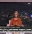 Erro da direção de imagem mostrou Eliane Cantanhêde em ângulo aberto no estúdio de Brasília  Foto: Reprodução/TV