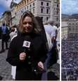 A jornalista Bianca Rothier se emocionou durante cobertura do funeral do papa Francisco  Foto: Reprodução/Globo