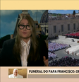 Ilze Scamparini durante transmissão do funeral do papa Francisco  Foto: Reprodução | Globoplay
