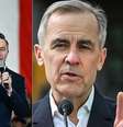 O conservador Pierre Poilievre (à esquerda) e o liberal Mark Carney (à direita) são os principais candidatos nas eleições canadenses  Foto: Getty Images / BBC News Brasil