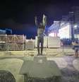 Estátua de Ayrton Senna está localizada muito próxima ao palco onde Lady Gaga irá se apresentar  Foto: Éros Mendes/Terra