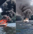 Susto! Lancha explode durante teste de compra em represa; família escapa por pouco  Foto: Reprodução/ Instagram / Contigo