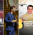 Padres Mario Sartori, Patrick Fernandes, Chrystian Shankar e Reginaldo Manzotti: sacerdotes têm milhões de seguidores nas redes  Foto: Reprodução / BBC News Brasil