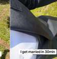 Noivo compartilha momento inusitado momentos antes de casar  Foto: Reprodução/Tiktok