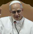 Papa Leão XIV durante uma reunião com cardeais no Vaticano no dia 10 de meio de 2025.  Foto: © AFP PHOTO / VATICAN MEDIA / RFI
