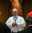 Na manhã deste sábado, 10 de maio, o Papa Leão XIV, em encontro com os cardeais  Foto: Divulgação/Vatican News