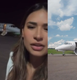 Simone Mendes com o próprio avião e o jatinho de Virginia Fonseca  Foto: Reprodução/Instagram