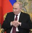 O presidente russo, Vladimir Putin, propôs que haja negociações "diretas" entre a Rússia e a Ucrânia no dia 15 de maio, quinta-feira, em Istambul.  Foto: © Pavel Bednyakov / AP / RFI