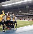 Botafogo comemorando a vitória sobre o Estudiantes   Foto: Vitor Silva/Botafogo / Esporte News Mundo