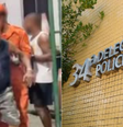 Após cobrar dívida de R$ 10, idoso foi agredido por vizinho; envolvidos foram levados à delegacia no RJ  Foto: Reprodução/TV Globo e Carlaile José Rodrigues / PCERJ