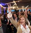 Comemoração na sede do Partido Social Democrata (PSD), do primeiro-ministro Luís Montenegro, que integra a coalizão Alternativa Democrática  Foto: Reuters / BBC News Brasil