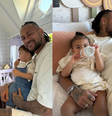 Neymar ao lado das filhas Mavie e Helena  Foto: Reprodução/Instagram/@neymarjr