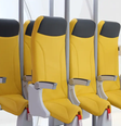 Protótipo de assentos verticais para aviões  Foto: Aviointeriors / Divulgação