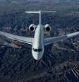 Jato Global 7500, da Bombardier, trouxe Carlo Ancelotti ao Brasil  Foto: Divulgação/Bombardier