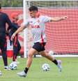  Foto: Ricardo Duarte / Internacional - Legenda: Após pouco mais de um mês longe dos gramados por lesão muscular na coxa esquerda, Borré provavelmente voltará a ser titular em primeira chance desde que finalizou tratamento / Jogada10