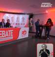 Debate com os quatro candidatos à presidência do PT foi realizado no auditório do Diretório Nacional.  Foto: Reprodução/Youtube