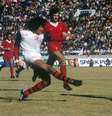 Nunes, do Flamengo, marca contra o Liverpool  Foto: Getty Images/Peter Robinson/PA Images