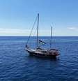 O navio Madleen, fretado pela ONG Flotilha da Liberdade, ancorado em Catane, perto da Itália, em 1º de junho  Foto: REUTERS - DANILO ARNONE / RFI