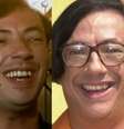 Marcos Oliveira nos três papéis: cabeleireiro das Roitmans, pasteleiro e detento   Foto: Reproduções