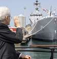 Mattarella recebe Amerigo Vespucci em Gênova  Foto: ANSA / Ansa - Brasil
