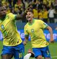 Vini Jr vibra após fazer o gol que garantiu o Brasil no Mundial de 2026.   Foto: Divulgação / Conmebol / Jogada10