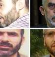 Do lado superior esquerdo, no sentido horário: os antigos líderes do Hamas Mohammed Sinwar (1975-2025), Yahya Sinwar (1962-2024), Mohammed Deif (1965-2024) e Marwan Issa (1965-2024)  Foto: IDF/Reuters/EPA / BBC News Brasil