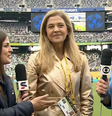 Leila Pereira ficou emocionada durante entrevista  Foto: Reprodução/sportv
