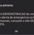 Alerta emitiu som para testar o recurso  Foto: Reprodução/Redes sociais