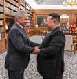 Shoigu e Kim durante encontro em Pyongyang nesta terça  Foto: ANSA / Ansa - Brasil