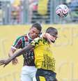 Fluminense fez grande partida, mas não conseguiu vazar o Borussia Dortmund –  Foto: LUCAS MERÇON / FLUMINENSE F.C. / Jogada10
