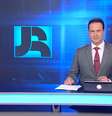 Formação inédita no 'Jornal da Record': Maria Godoy está temporariamente no lugar de Christina Lemos e Eduardo Ribeiro assumiu o posto de Sergio Aguiar  Foto: Reprodução/TV