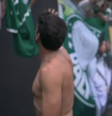 Abel Ferreira tirou a camisa para dar para torcedor do Palmeiras  Foto: Reprodução/sportv