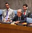 António Guterres, Secretário-Geral da ONU, discursa durante uma reunião do Conselho de Segurança da ONU sobre ameaças à paz e à segurança internacionais, na sede das Nações Unidas, em 20 de junho de 2025, em Washington, D.C. O Conselho de Segurança está realizando uma sessão de emergência para abordar a escalada do conflito entre Israel e o Irã. A reunião foi solicitada pelo Irã e apoiada pela Argélia, China, Paquistão e Rússia. O Secretário-Geral da ONU, António Guterres, deve informar o conselho. As Nações Unidas pediram uma redução imediata da tensão e um cessar-fogo.  Foto: Michael M. Santiago/Getty Images