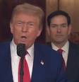 Trump durante pronunciamento na noite deste sábado, 21  Foto: Reprodução/CNN