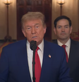 Trump durante discurso após ataques ao Irã  Foto: Reprodução/YouTube/PBS NewsHour