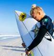 Tati Weston-Webb foi a primeira brasileira a ir para o mar nesta etapa do Mundial  Foto: Thiago Diz/WSL / Thiago Diz/WSL