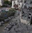 Prédio destruído por míssil iraniano perto de Bersebá, no sul de Israel, antes de trégua  Foto: ANSA / Ansa - Brasil